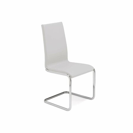 CASABIANCA FURNITURE Aurora Leather Dining Chair, Italian White - 40 x 17 x 17 in. TC-2020-WH